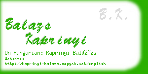 balazs kaprinyi business card